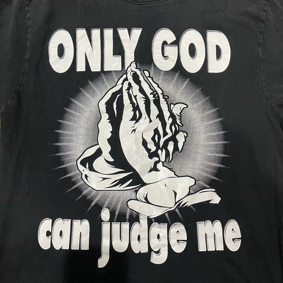Vintage "Only GOD can judge me" Flying Horse Graphic Tee - Picture 2 of 4